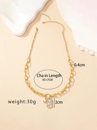 Simple Style Quadrilateral Rhinestones Alloy Wholesale Pendant Necklace