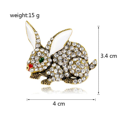 Simple Style Rabbit Alloy Inlay Rhinestones Unisex Brooches