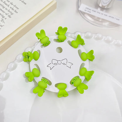 Simple Style Rabbit Solid Color Flower Plastic Hair Claws