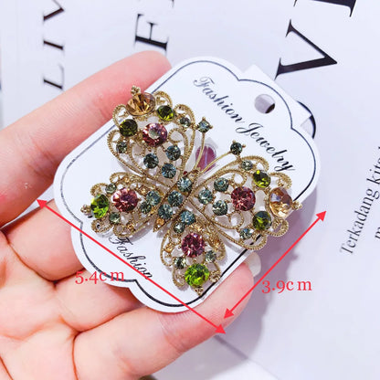 Simple Style Rabbit Swan Butterfly Alloy Plating Hollow Out Inlay Rhinestones Women'S Brooches