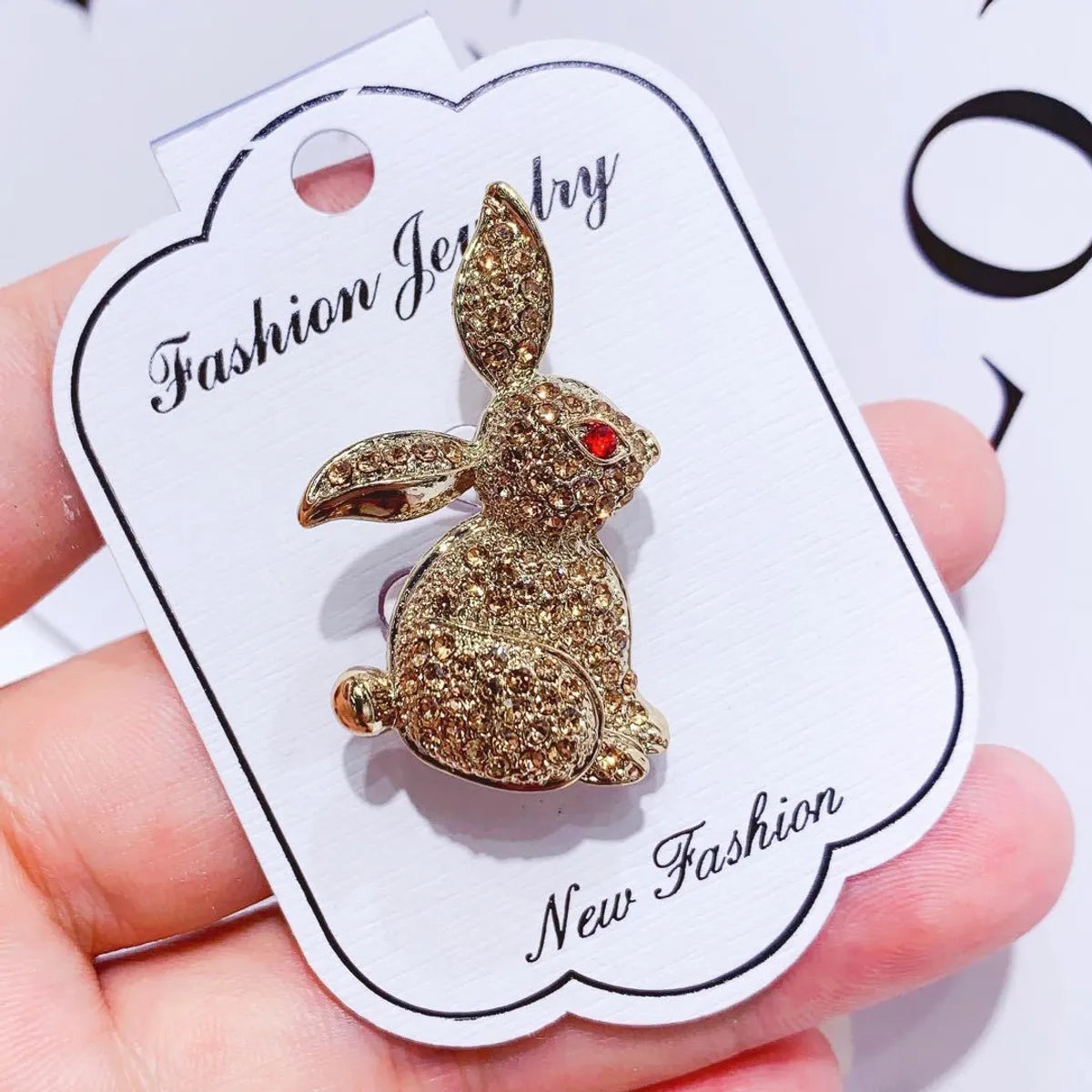 Simple Style Rabbit Swan Butterfly Alloy Plating Hollow Out Inlay Rhinestones Women'S Brooches