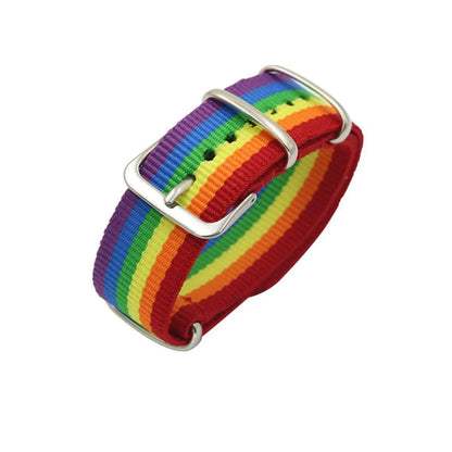 Simple Style Rainbow Textile Unisex Wristband