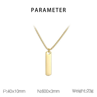 Simple Style Rectangle 304 Stainless Steel 18K Gold Plated Men'S Pendant Necklace