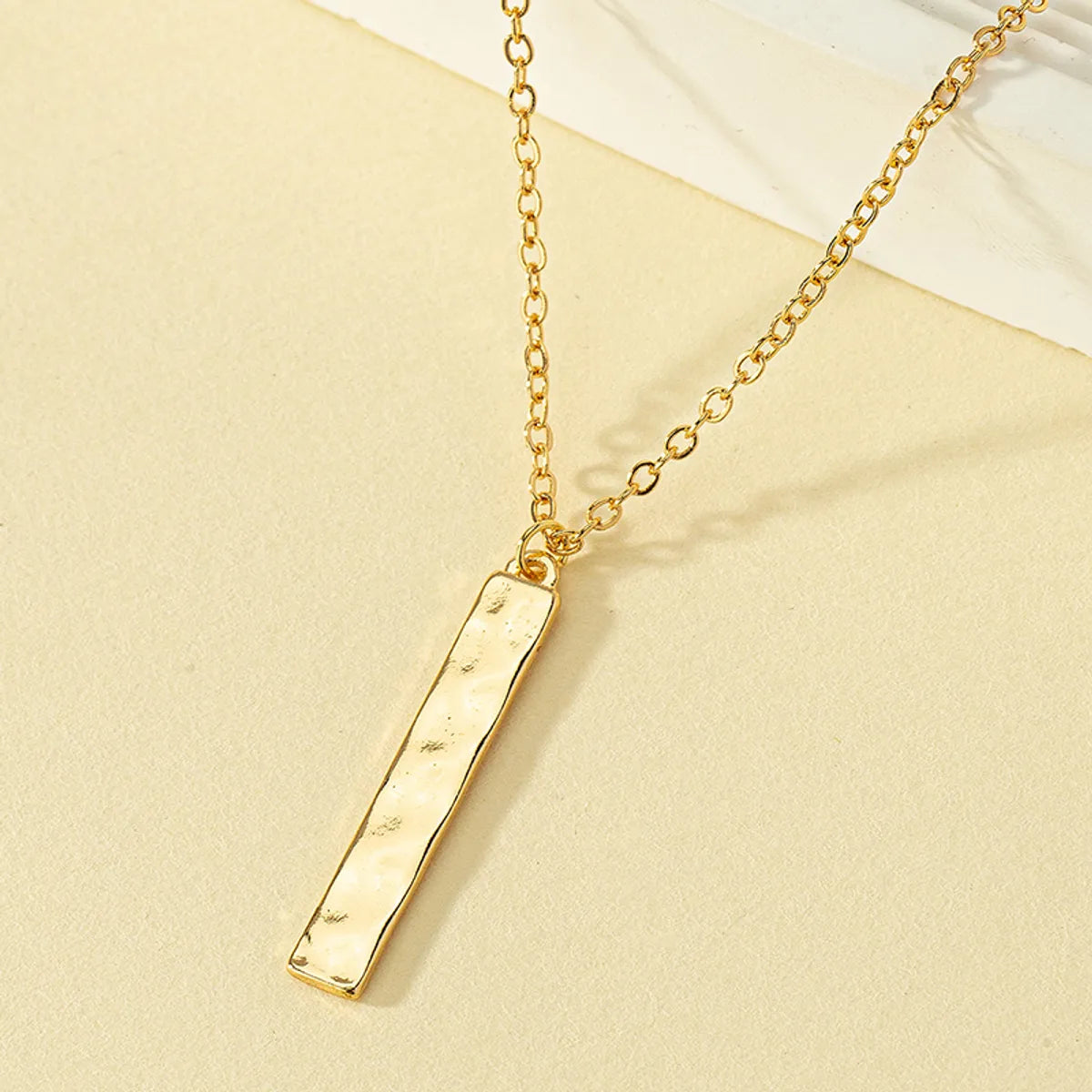 Simple Style Rectangle Alloy Zinc Plating Women's Pendant Necklace