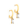 Simple Style Rectangle Copper Dangling Earrings Gold Plated Rhinestones Copper Earrings