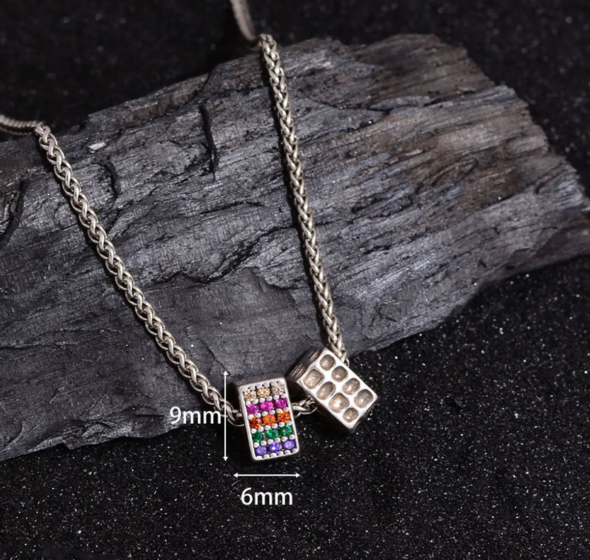 Simple Style Rectangle Copper Inlay Zircon Necklace