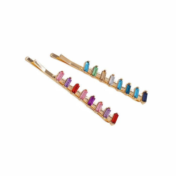 Women'S Simple Style Rectangle Metal Plating Inlay Rhinestones Hair Clip