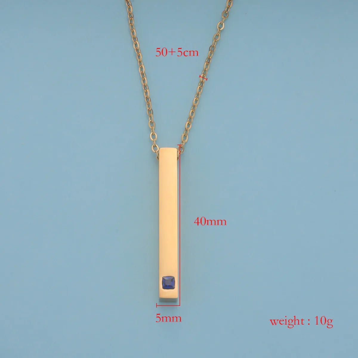 Simple Style Rectangle Stainless Steel Plating Inlay Zircon 18k Gold Plated Rose Gold Plated Pendant Necklace