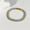 Simple Style Rectangle 304 Stainless Steel 18K Gold Plated Zircon Bracelets In Bulk