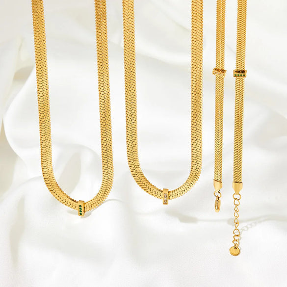 Simple Style Rhombus Stainless Steel Titanium Steel Plating Gold Plated Necklace