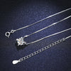 Simple Style Rhombus Sterling Silver Inlay Moissanite Pendant Necklace