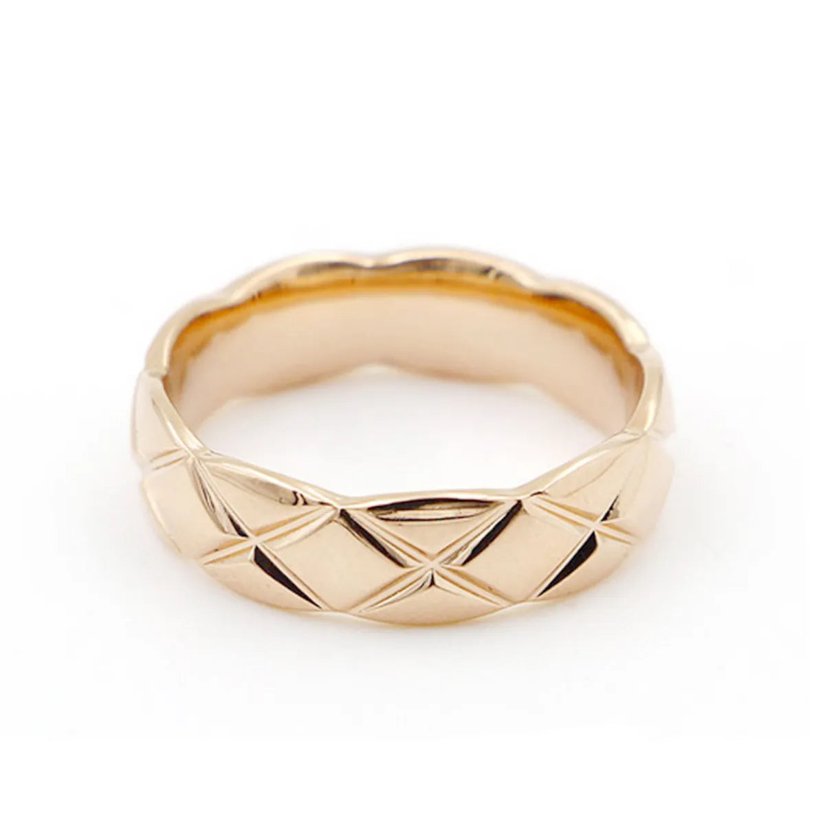 Simple Style Rhombus Titanium Steel Rings 1 Piece