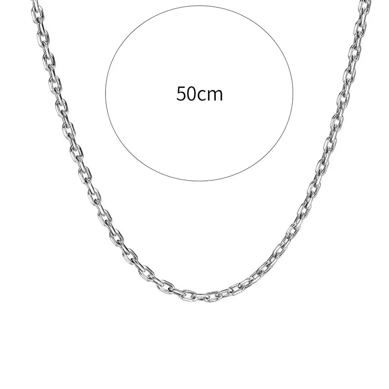 Simple Style Roman Style British Style Solid Color Sterling Silver Plating Chain White Gold Plated Necklace