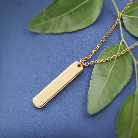 Wholesale Jewelry Simple Style Roman Style Commute Geometric Customization Laser Engraving Stainless Steel 18K Gold Plated Pendant Necklace