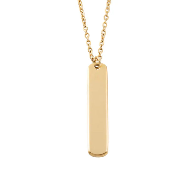 Wholesale Jewelry Simple Style Roman Style Commute Geometric Customization Laser Engraving Stainless Steel 18K Gold Plated Pendant Necklace