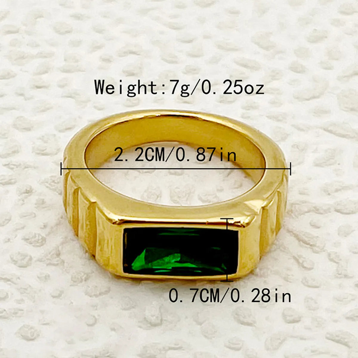 Simple Style Roman Style Square Stainless Steel Plating Gold Plated Rings