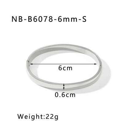 Simple Style Round 304 Stainless Steel 18K Gold Plated Bangle In Bulk