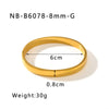 Simple Style Round 304 Stainless Steel 18K Gold Plated Bangle In Bulk