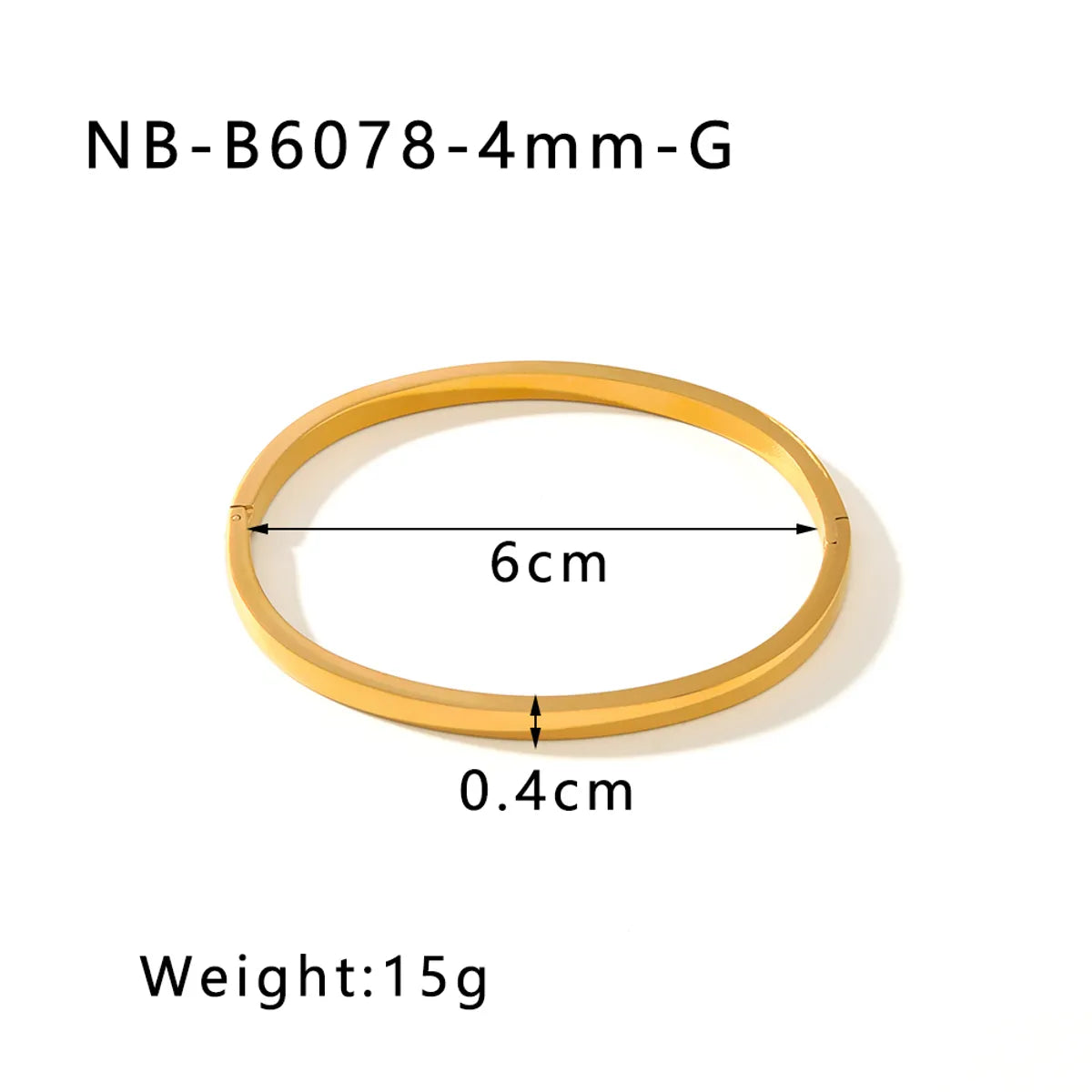 Simple Style Round 304 Stainless Steel 18K Gold Plated Bangle In Bulk