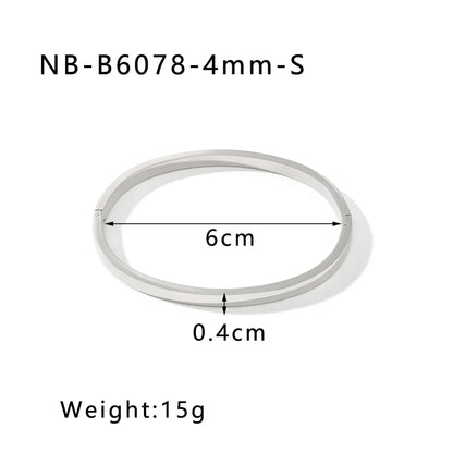 Simple Style Round 304 Stainless Steel 18K Gold Plated Bangle In Bulk