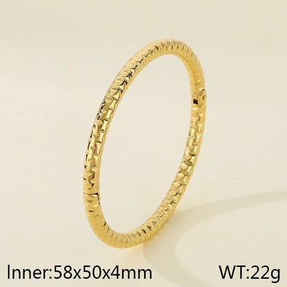 Simple Style Round 304 Stainless Steel 18K Gold Plated Bangle In Bulk