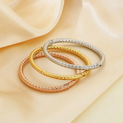 Simple Style Round 304 Stainless Steel 18K Gold Plated Bangle In Bulk