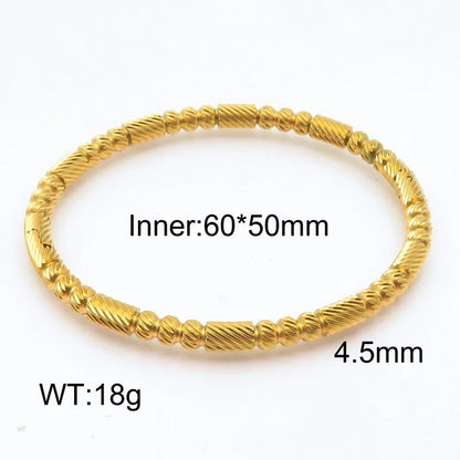 Simple Style Round 304 Stainless Steel 18K Gold Plated Bangle In Bulk