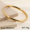 Simple Style Round 304 Stainless Steel 18K Gold Plated Bangle In Bulk