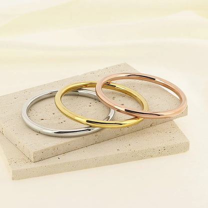 Simple Style Round 304 Stainless Steel 18K Gold Plated Bangle In Bulk