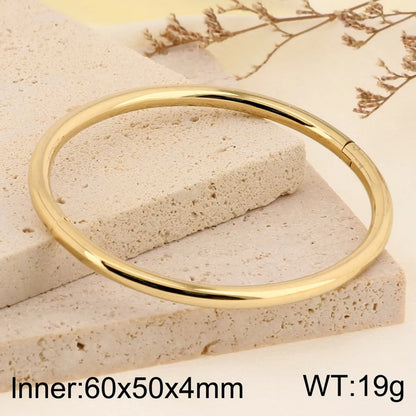 Simple Style Round 304 Stainless Steel 18K Gold Plated Bangle In Bulk