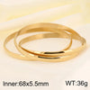 Simple Style Round 304 Stainless Steel 18K Gold Plated Bangle In Bulk