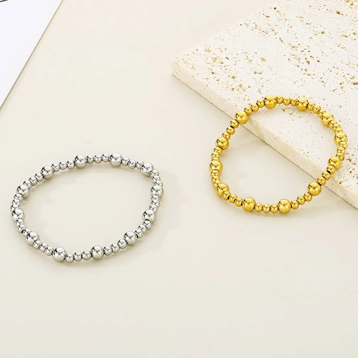 Simple Style Round 304 Stainless Steel 18K Gold Plated Bracelets In Bulk