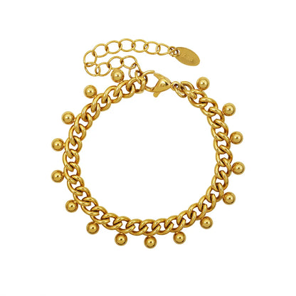 Simple Style Round 304 Stainless Steel 18K Gold Plated Bracelets In Bulk