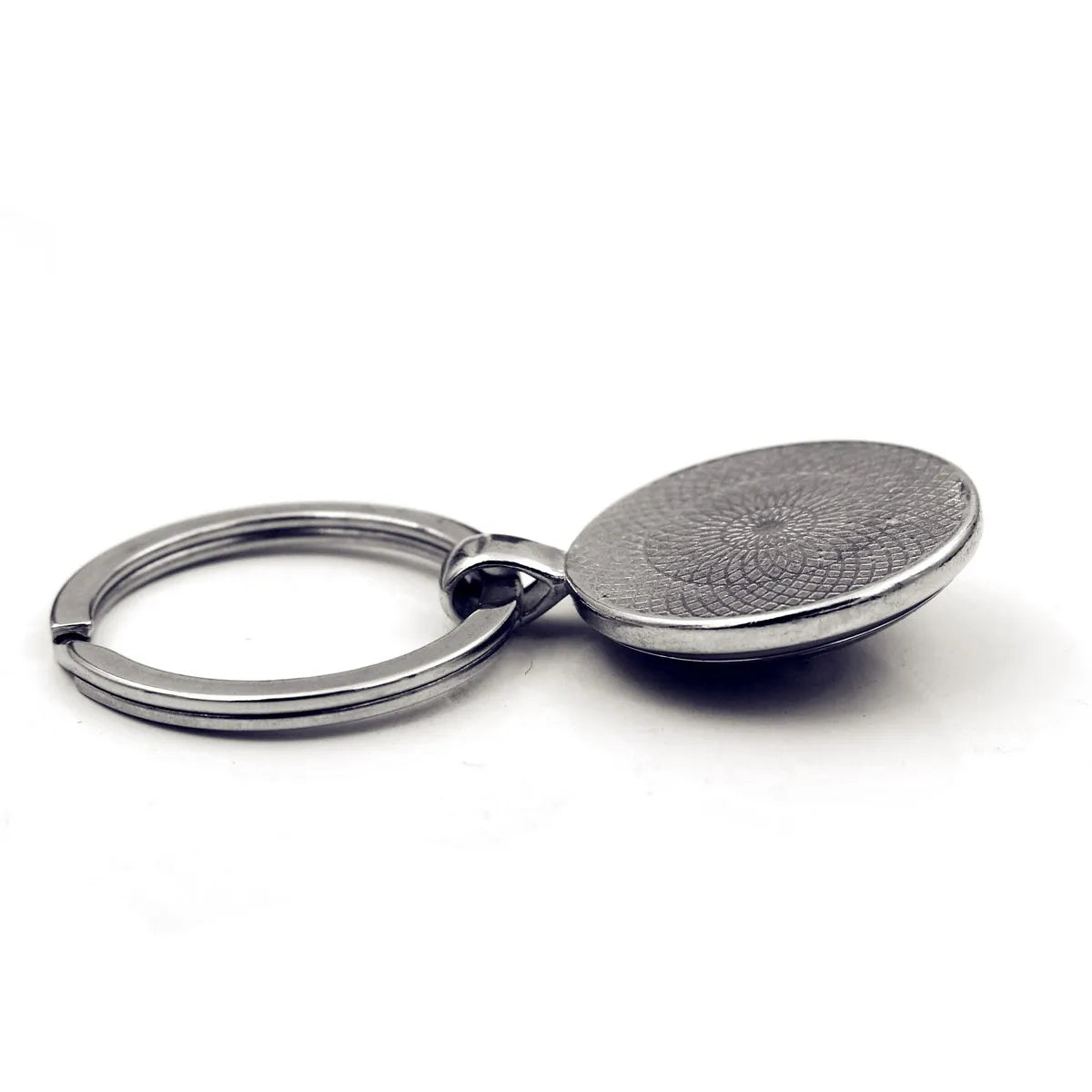 Simple Style Round Alloy Glass Women'S Bag Pendant Keychain