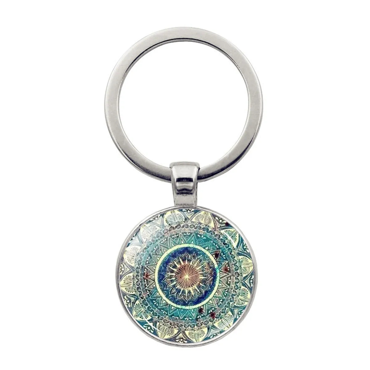 Simple Style Round Alloy Glass Women'S Bag Pendant Keychain