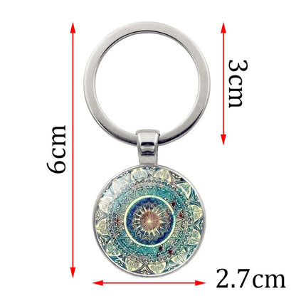 Simple Style Round Alloy Glass Women'S Bag Pendant Keychain