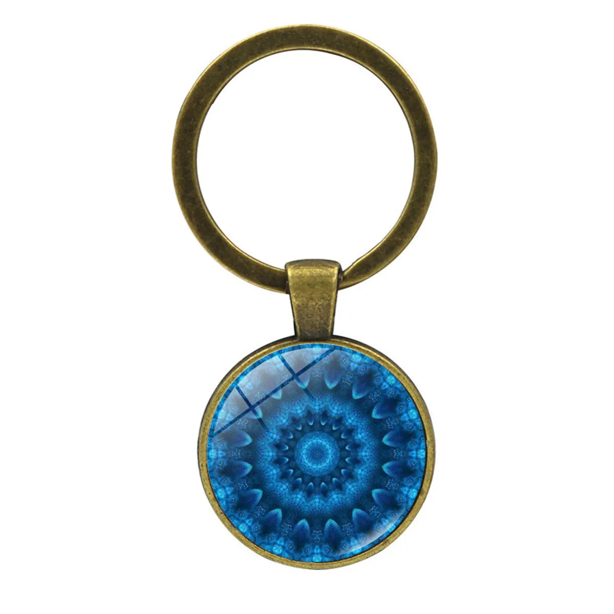 Simple Style Round Alloy Glass Women'S Bag Pendant Keychain