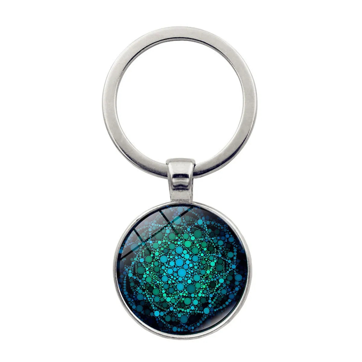 Simple Style Round Alloy Glass Women'S Bag Pendant Keychain