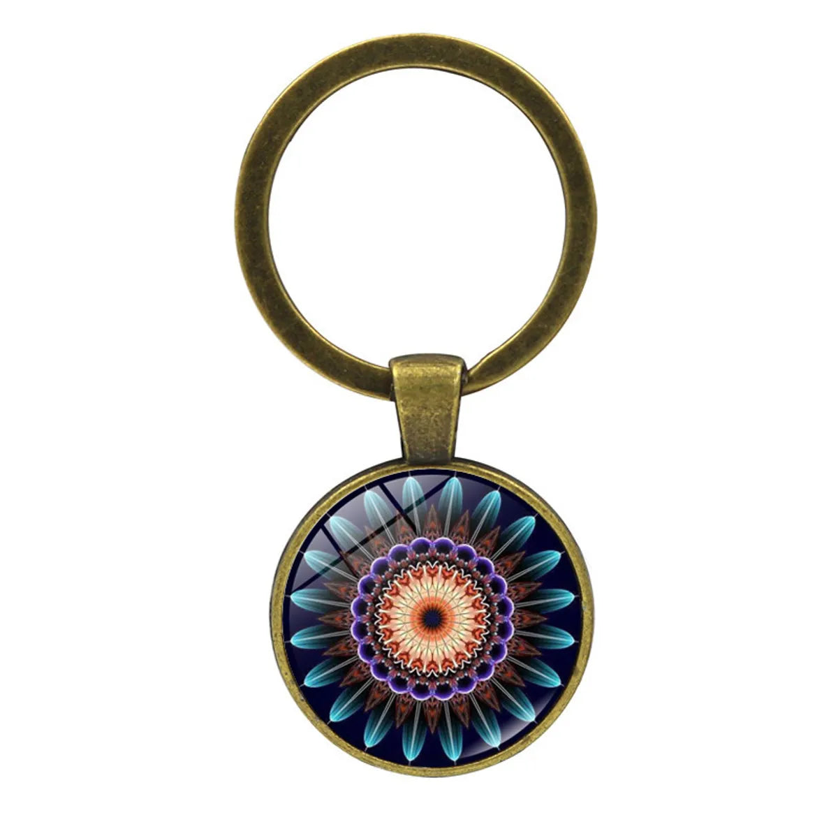 Simple Style Round Alloy Glass Women'S Bag Pendant Keychain