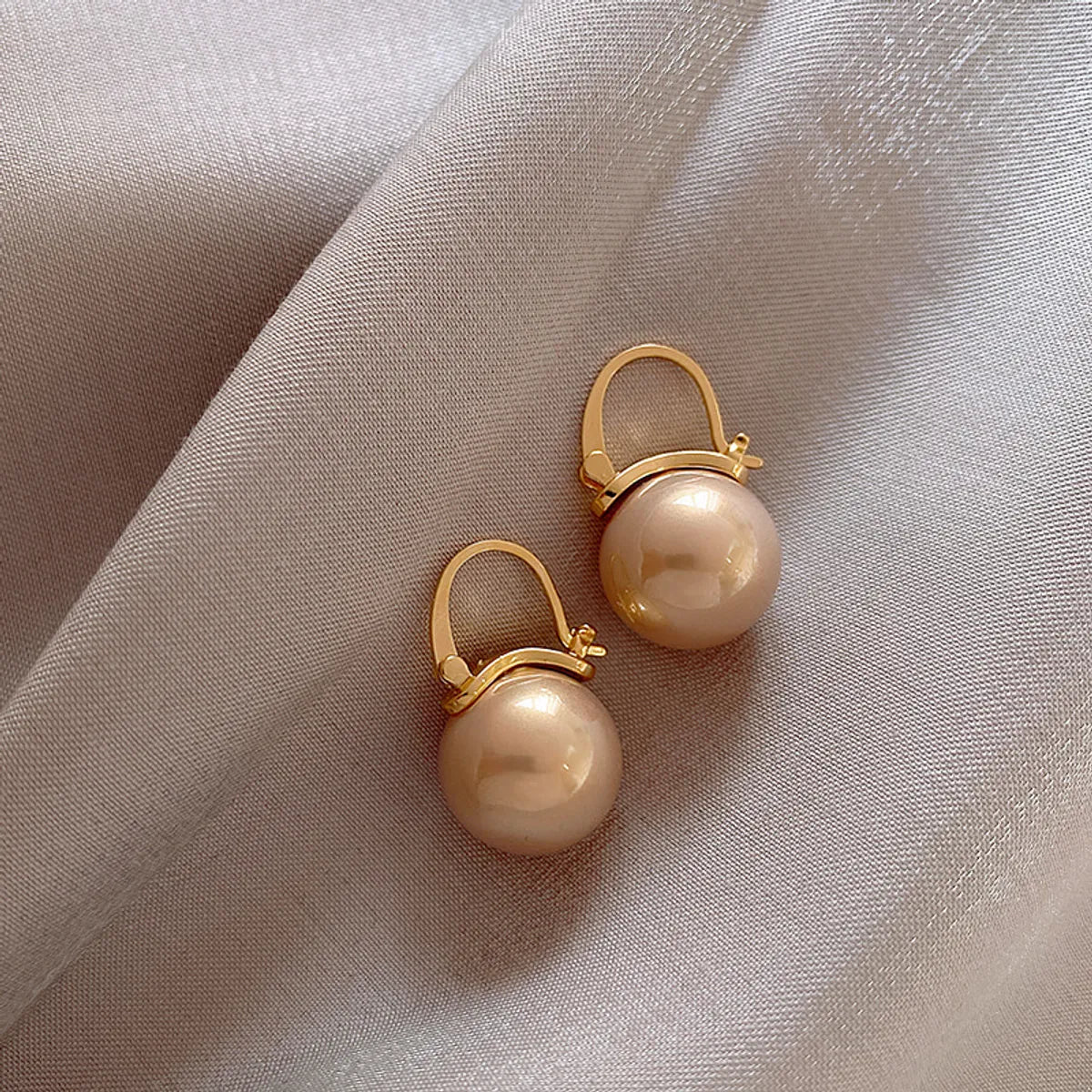 Simple Style Round Alloy Inlay Pearl Women'S Earrings