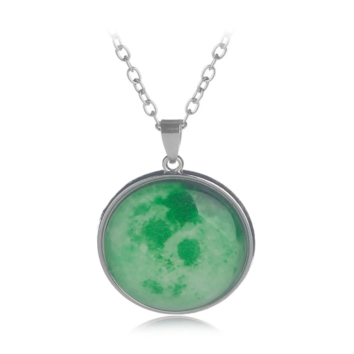 Simple Style Round Alloy Luminous Plating Inlay Gem Women'S Pendant Necklace