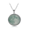 Simple Style Round Alloy Luminous Plating Inlay Gem Women'S Pendant Necklace