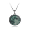 Simple Style Round Alloy Luminous Plating Inlay Gem Women'S Pendant Necklace