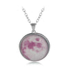 Simple Style Round Alloy Luminous Plating Inlay Gem Women'S Pendant Necklace