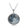 Simple Style Round Alloy Luminous Plating Inlay Gem Women'S Pendant Necklace