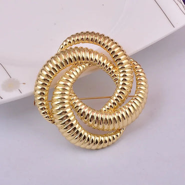 Simple Style Round Alloy Plating Women'S Brooches