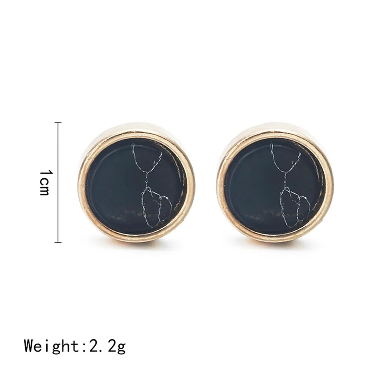 Simple Style Round Alloy Plating Women'S Ear Studs 1 Pair