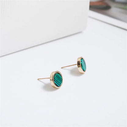 Simple Style Round Alloy Plating Women'S Ear Studs 1 Pair