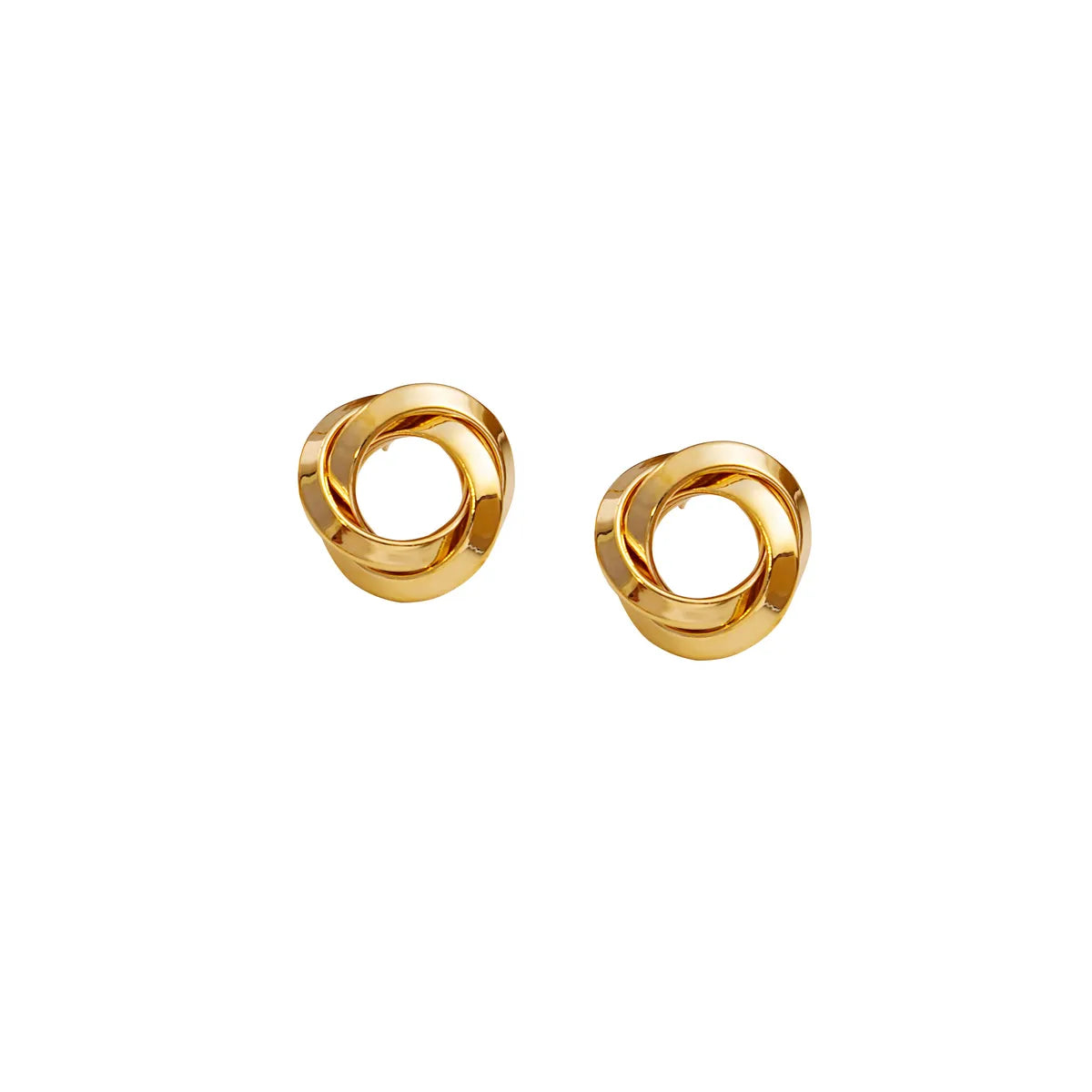 Simple Style Round Alloy Plating Women's Ear Studs