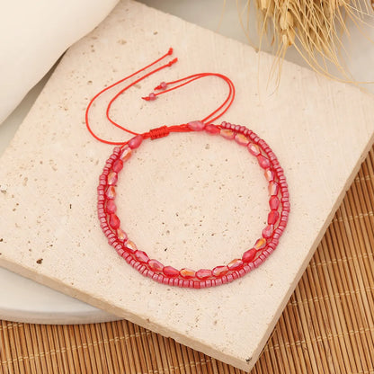 Simple Style Round Artificial Crystal Seed Bead Wholesale Bracelets